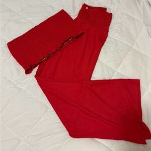Red Women's Pants and Top